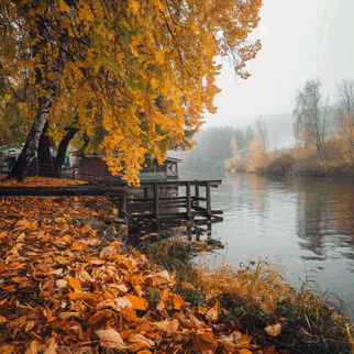 осенний пейзаж берег реки